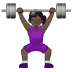 🏋🏿‍♀️ woman lifting weights: dark skin tone display on Samsung